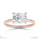 natural diamond radiant cut solitaire engagement ring rose gold with 9k rose gold metal and radiant shape diamond