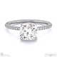 Natural Diamond Cushion Cut Hidden Halo Side Stones Engagement Ring White Gold