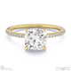 natural diamond cushion cut hidden halo side stones engagement ring yellow gold with 9k yellow gold metal and cushion shape diamond