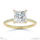 natural diamond princess cut hidden halo side stones engagement ring yellow gold with 18k yellow gold metal and princess shape diamond
