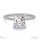 natural diamond princess cut hidden halo side stones engagement ring white gold with 9k white gold metal and princess shape diamond