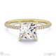 natural diamond princess cut hidden halo side stones engagement ring yellow gold with 18k yellow gold metal and princess shape diamond