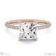 natural diamond princess cut hidden halo side stones engagement ring rose gold with 9k rose gold metal and princess shape diamond