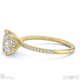 natural diamond princess cut hidden halo side stones engagement ring yellow gold with 18k yellow gold metal and princess shape diamond
