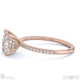 natural diamond princess cut hidden halo side stones engagement ring rose gold with 9k rose gold metal and princess shape diamond