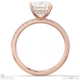 natural diamond princess cut hidden halo side stones engagement ring rose gold with 9k rose gold metal and princess shape diamond