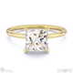 natural diamond princess cut hidden halo engagement ring yellow gold with 9k yellow gold metal and princess shape diamond