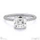 natural diamond asscher cut hidden halo side stones engagement ring white gold with 9k white gold metal and asscher shape diamond