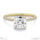 natural diamond asscher cut hidden halo side stones engagement ring yellow gold with 9k yellow gold metal and asscher shape diamond