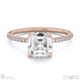 natural diamond asscher cut hidden halo sidestones engagement ring rose gold with 9k rose gold metal and asscher shape diamond