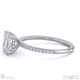 natural diamond asscher cut hidden halo side stones engagement ring white gold with 9k white gold metal and asscher shape diamond