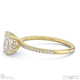 natural diamond asscher cut hidden halo side stones engagement ring yellow gold with 9k yellow gold metal and asscher shape diamond