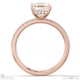 natural diamond asscher cut hidden halo sidestones engagement ring rose gold with 9k rose gold metal and asscher shape diamond