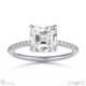 natural diamond asscher cut hidden halo side stones engagement ring white gold with 9k white gold metal and asscher shape diamond