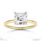 natural diamond asscher cut hidden halo engagement ring yellow gold with 18k yellow gold metal and asscher shape diamond