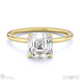 natural diamond asscher cut hidden halo engagement ring yellow gold with 18k yellow gold metal and asscher shape diamond