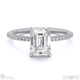 natural diamond emerald cut hidden halo side stones engagement ring white gold with 18k white gold metal and emerald shape diamond
