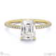 natural diamond emerald cut hidden halo side stones engagement ring yellow gold with 18k yellow gold metal and emerald shape diamond