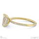 natural diamond emerald cut hidden halo side stones engagement ring yellow gold with 18k yellow gold metal and emerald shape diamond