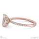 natural diamond emerald cut hidden halo side stones engagement ring rose gold with 9k rose gold metal and emerald shape diamond