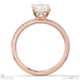 natural diamond emerald cut hidden halo side stones engagement ring rose gold with 9k rose gold metal and emerald shape diamond
