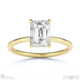 lab grown diamond emerald cut hidden halo engagement ring yellow gold with 18k yellow gold metal and emerald shape diamond