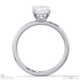 hidden halo emerald lab grown diamond engagement ring on half-rounded white gold band with 9k white gold metal and emerald shape diamond