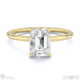 lab grown diamond emerald cut hidden halo engagement ring yellow gold with 18k yellow gold metal and emerald shape diamond