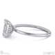 hidden halo emerald lab grown diamond engagement ring on half-rounded white gold band with 9k white gold metal and emerald shape diamond