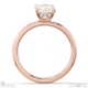 hidden halo emerald lab grown diamond engagement ring on half-rounded rose gold band with 9k rose gold metal and emerald shape diamond