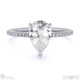 lab grown diamond pear cut hidden halo side stones engagement ring white gold with 18k white gold metal and pear shape diamond