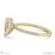 lab grown diamond pear cut hidden halo side stones engagement ring yellow gold with 18k yellow gold metal and pear shape diamond
