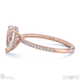 natural diamond pear cut hidden halo side stones engagement ring rose gold with 9k rose gold metal and pear shape diamond