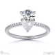 lab grown diamond pear cut hidden halo side stones engagement ring white gold with 18k white gold metal and pear shape diamond