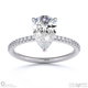 Lab Grown Diamond Pear Cut Hidden Halo Side Stones Engagement Ring White Gold