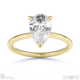 natural diamond pear hidden halo solitare engagement ring yellow gold with 18k yellow gold metal and pear shape diamond