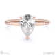 natural diamond pear cut hidden halo engagement ring rose gold with 18k rose gold metal and pear shape diamond