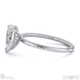 hidden halo pear lab grown diamond engagement ring on half-rounded white gold band with 9k white gold metal and pear shape diamond