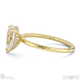 natural diamond pear hidden halo solitare engagement ring yellow gold with 18k yellow gold metal and pear shape diamond