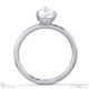 hidden halo pear lab grown diamond engagement ring on half-rounded white gold band with 9k white gold metal and pear shape diamond