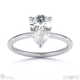 hidden halo pear lab grown diamond engagement ring on half-rounded white gold band with 9k white gold metal and pear shape diamond