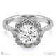 floral flower halo natural diamond engagement ring white gold with 9k white gold metal and round shape diamond