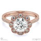 floral flower halo natural diamond engagement ring rose gold with 9k rose gold metal and round shape diamond
