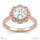 floral flower halo natural diamond engagement ring rose gold with 9k rose gold metal and round shape diamond