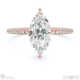 natural diamond marquise cut hidden halo sidestones engagement ring rose gold with 18k rose gold metal and marquise shape diamond