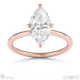 hidden halo marquise lab grown diamond engagement ring on half-rounded rose gold band with 9k rose gold metal and marquise shape diamond