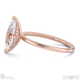 hidden halo marquise lab grown diamond engagement ring on half-rounded rose gold band with 9k rose gold metal and marquise shape diamond