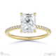 lab grown diamond radiant cut hidden halo side stones engagement ring yellow gold with 9k yellow gold metal and radiant shape diamond