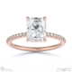 natural diamond radiant cut hidden halo sidestones engagement ring rose gold with 18k rose gold metal and radiant shape diamond