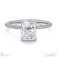 lab grown diamond radiant cut hidden halo sidestones engagement ring white gold with 9k white gold metal and radiant shape diamond